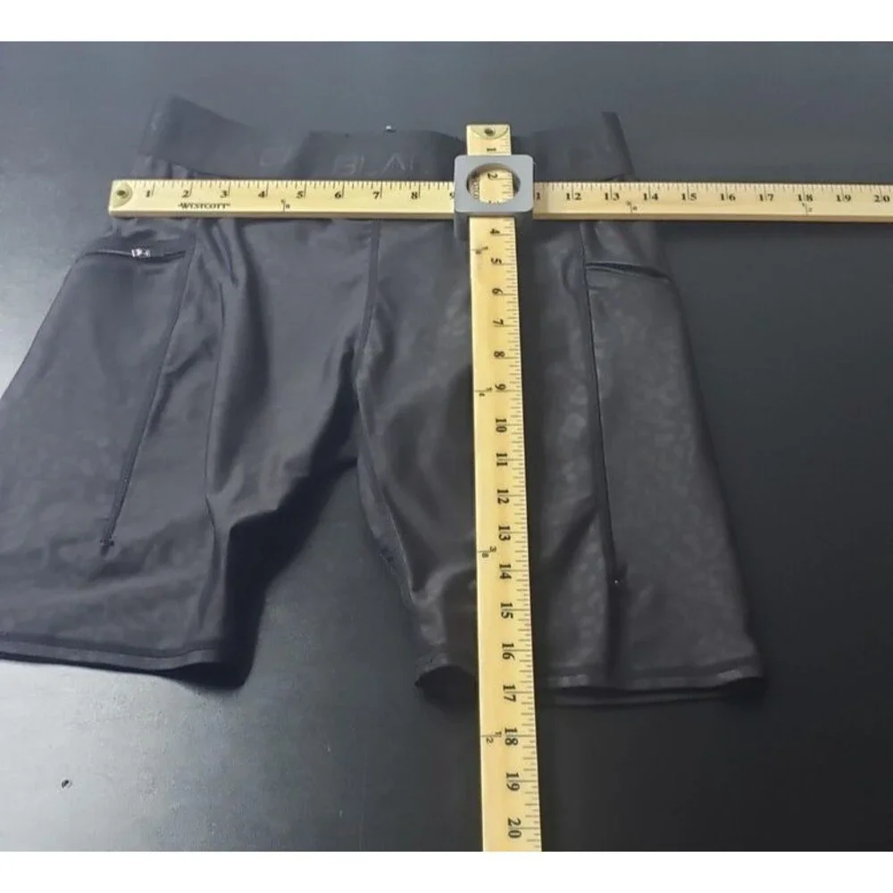 Actively Black Compression‎ Shorts Womens L Black Zip Pockets Performance